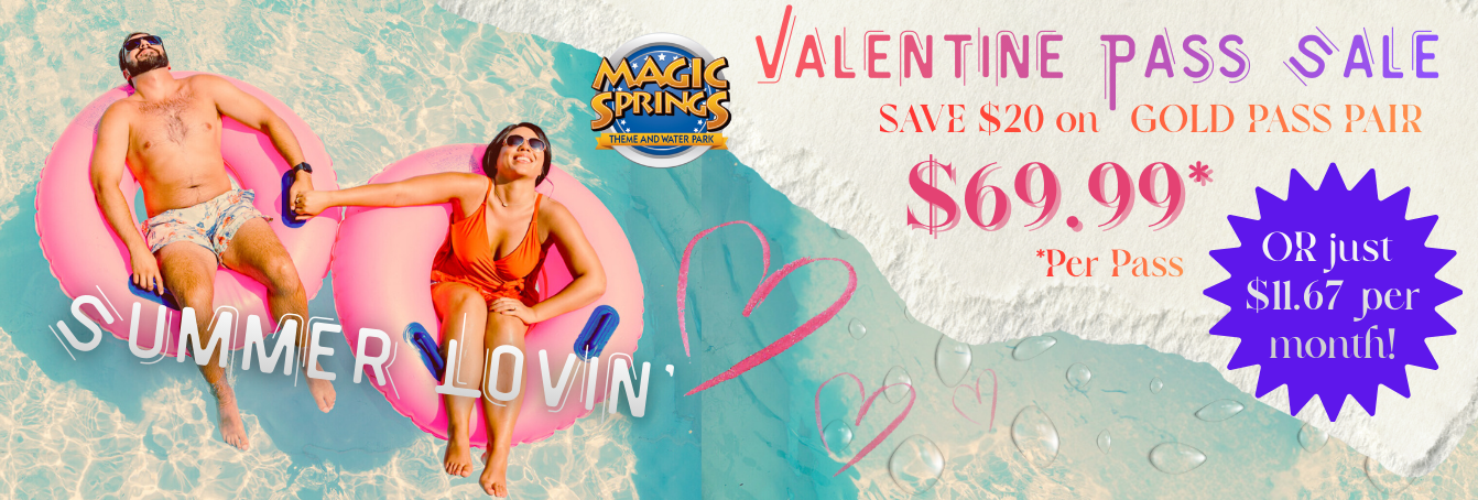 Overview photo of Magic Springs' looping roller coaster